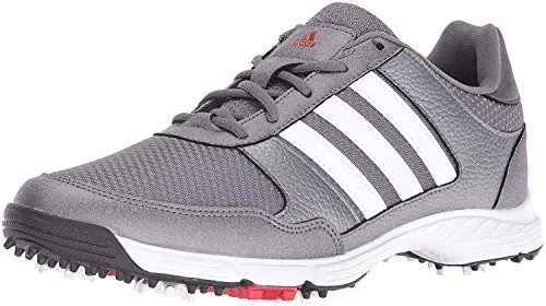 adidas Men's Tech Response Golf Shoe, Iron Metallic/White, 12 M US