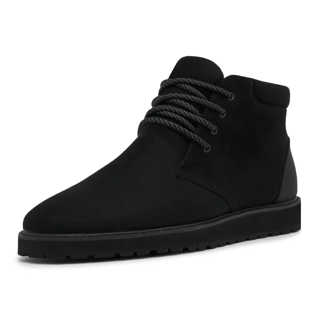Black Men's Casual Lace Up Suede Boots Dessert Chukka Sneaker-the Maple