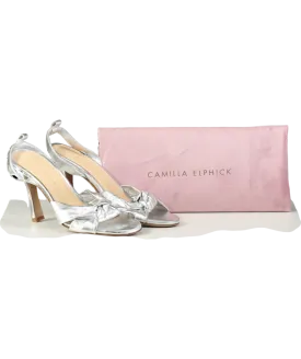 Camilla Elphick Metallic Knot Slingback Heeled Sandals UK 6 EU 39 👠