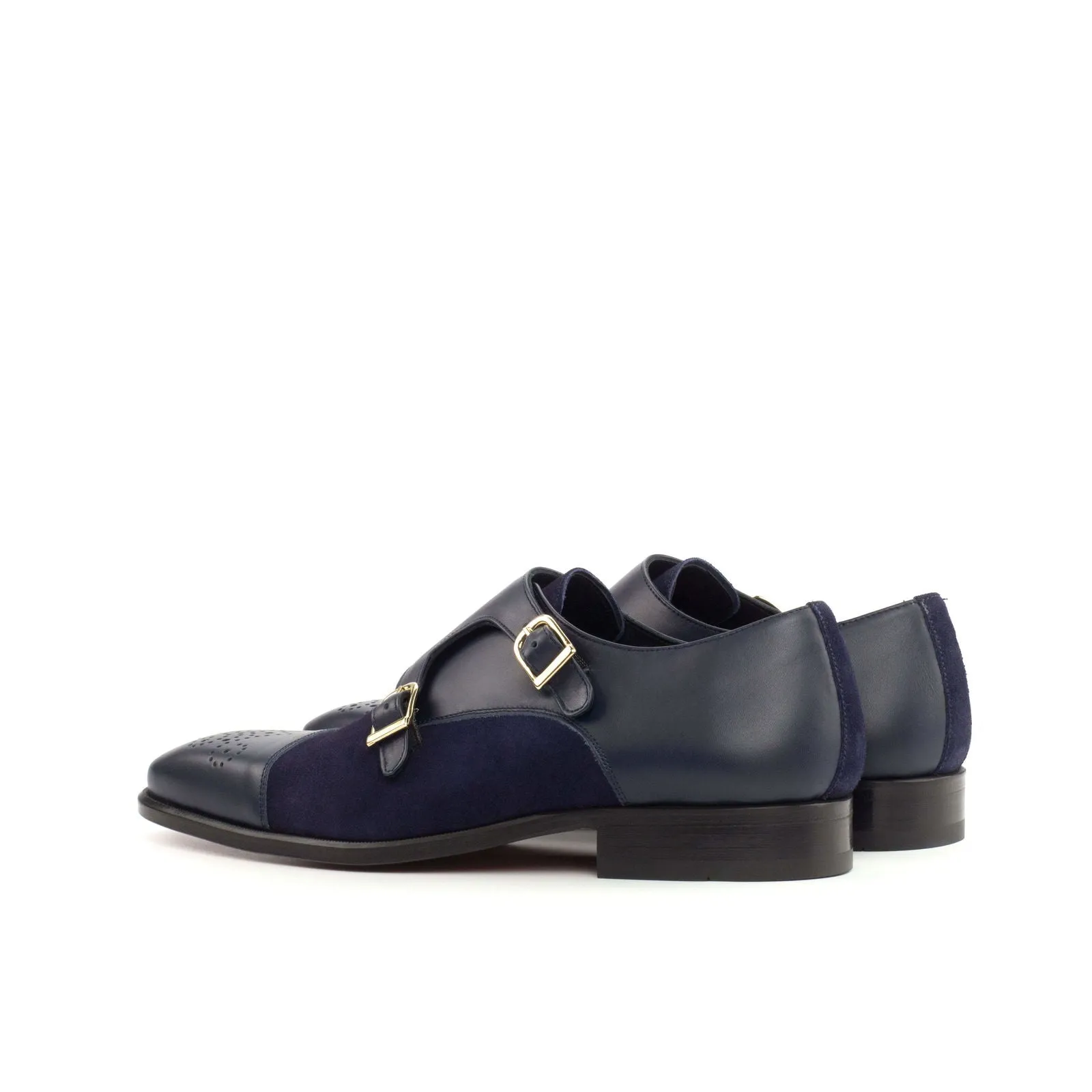 Double Monk-Suede, Box Calf, Blue