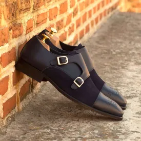 Double Monk-Suede, Box Calf, Blue