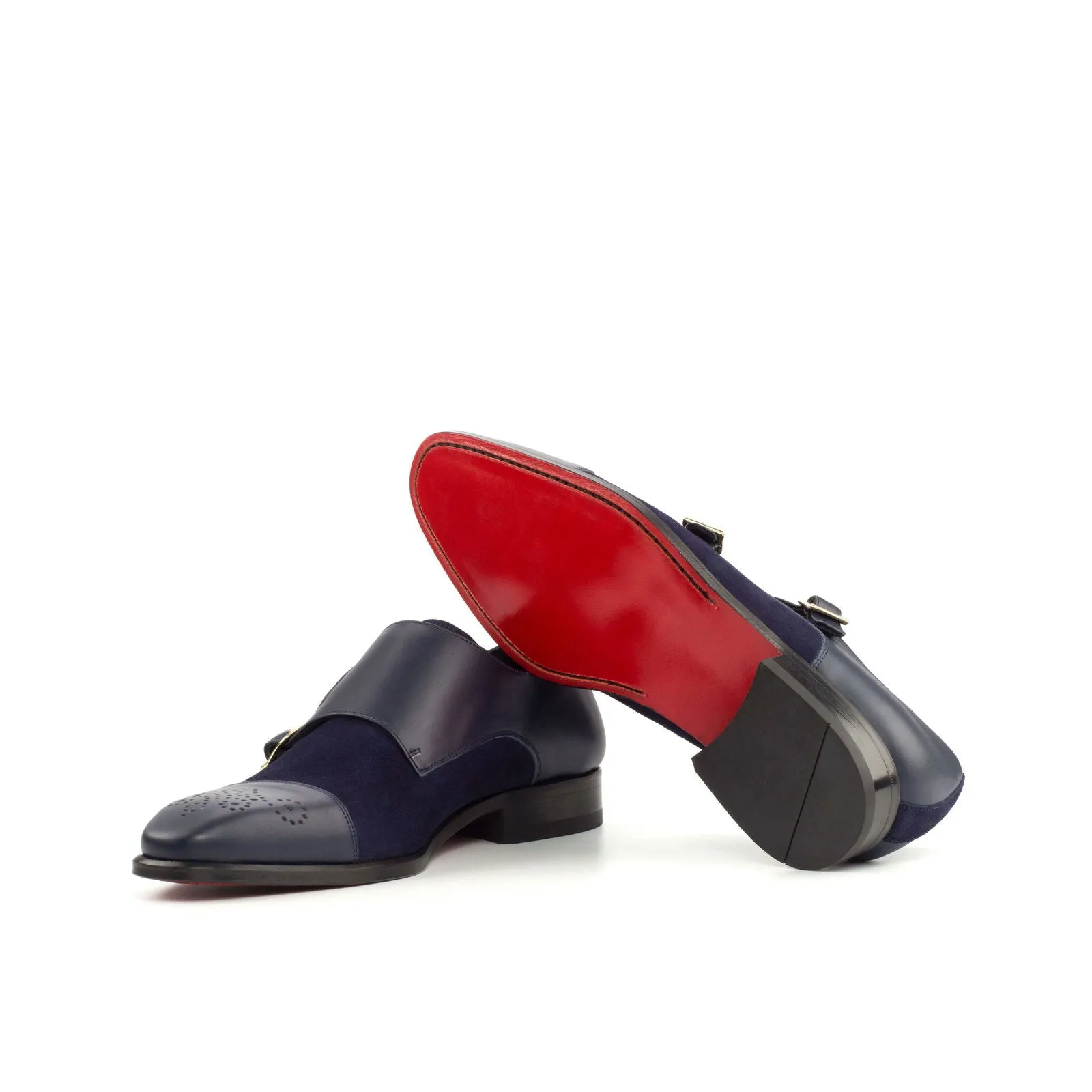 Double Monk-Suede, Box Calf, Blue
