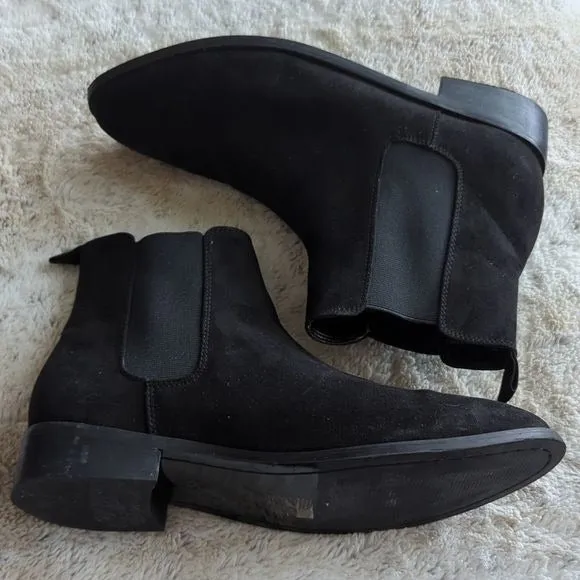 G BY GUESS MEN'S BLACK FAUX SUEDE CHUKKA CHELSEA ANKLE BOOTS Size 8