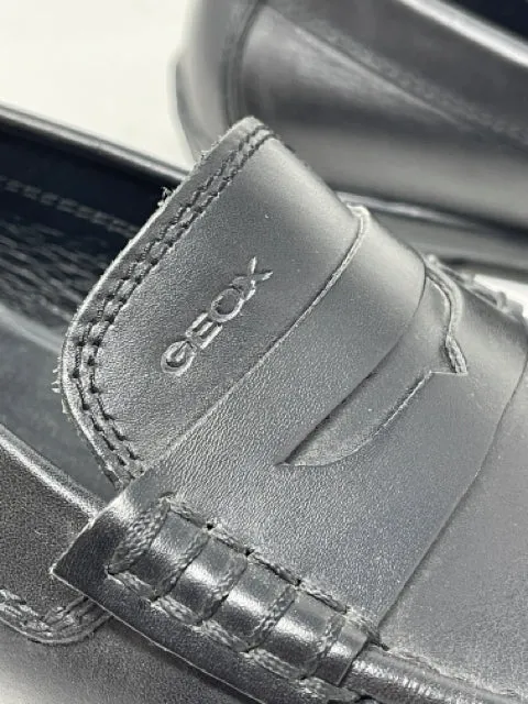 Geox 6 Black Leather Driving Shoes Loafers 1-440-8721
