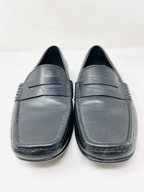 Geox 6 Black Leather Driving Shoes Loafers 1-440-8721