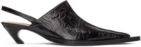 KNWLS SSENSE Exclusive Black Embossed Leather Heeled Mule