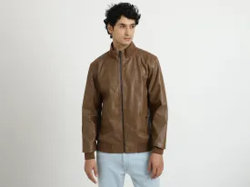 Men Solid High Neck Jacket