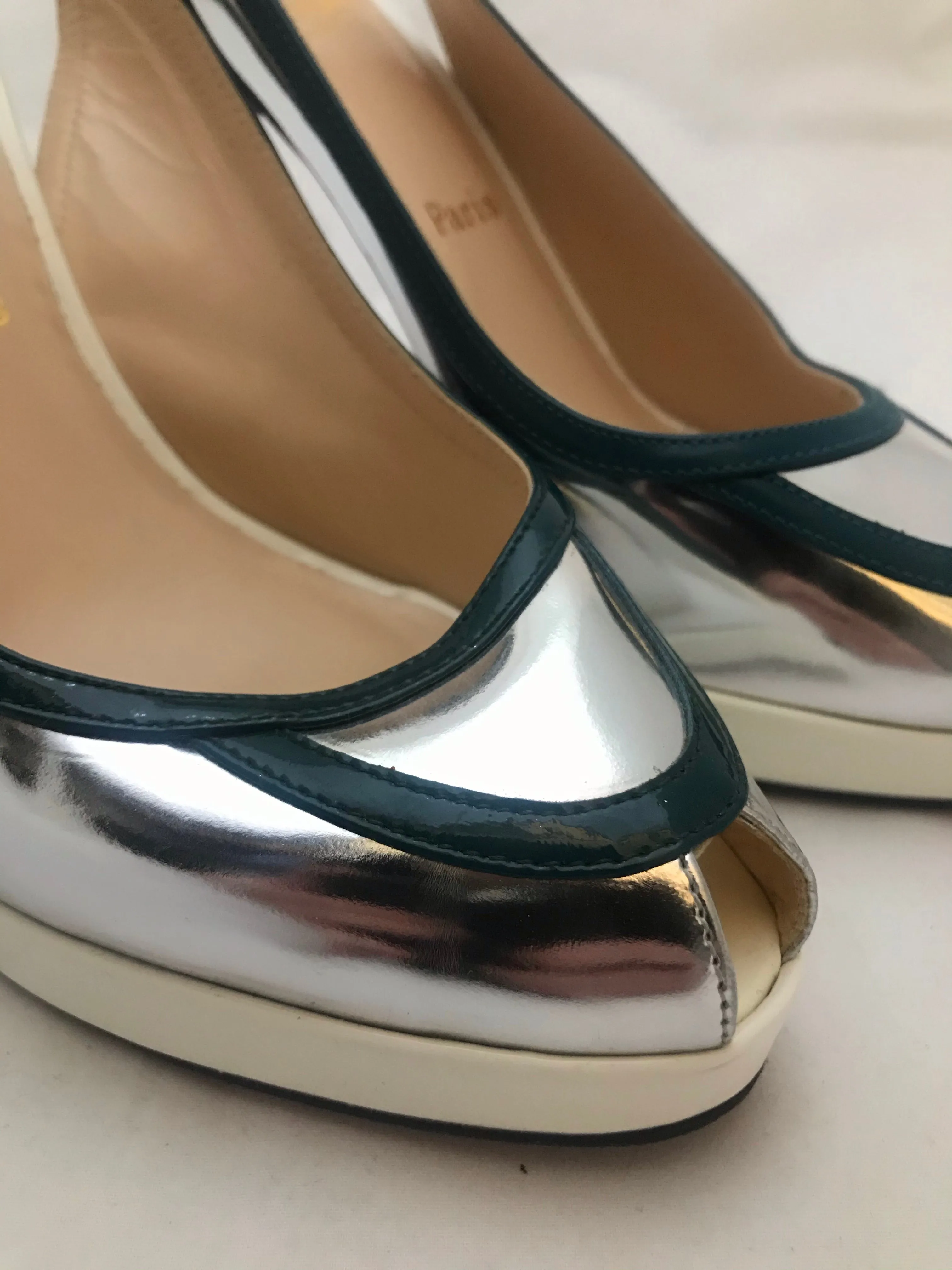 Metallic Fox Trot Slingbacks
