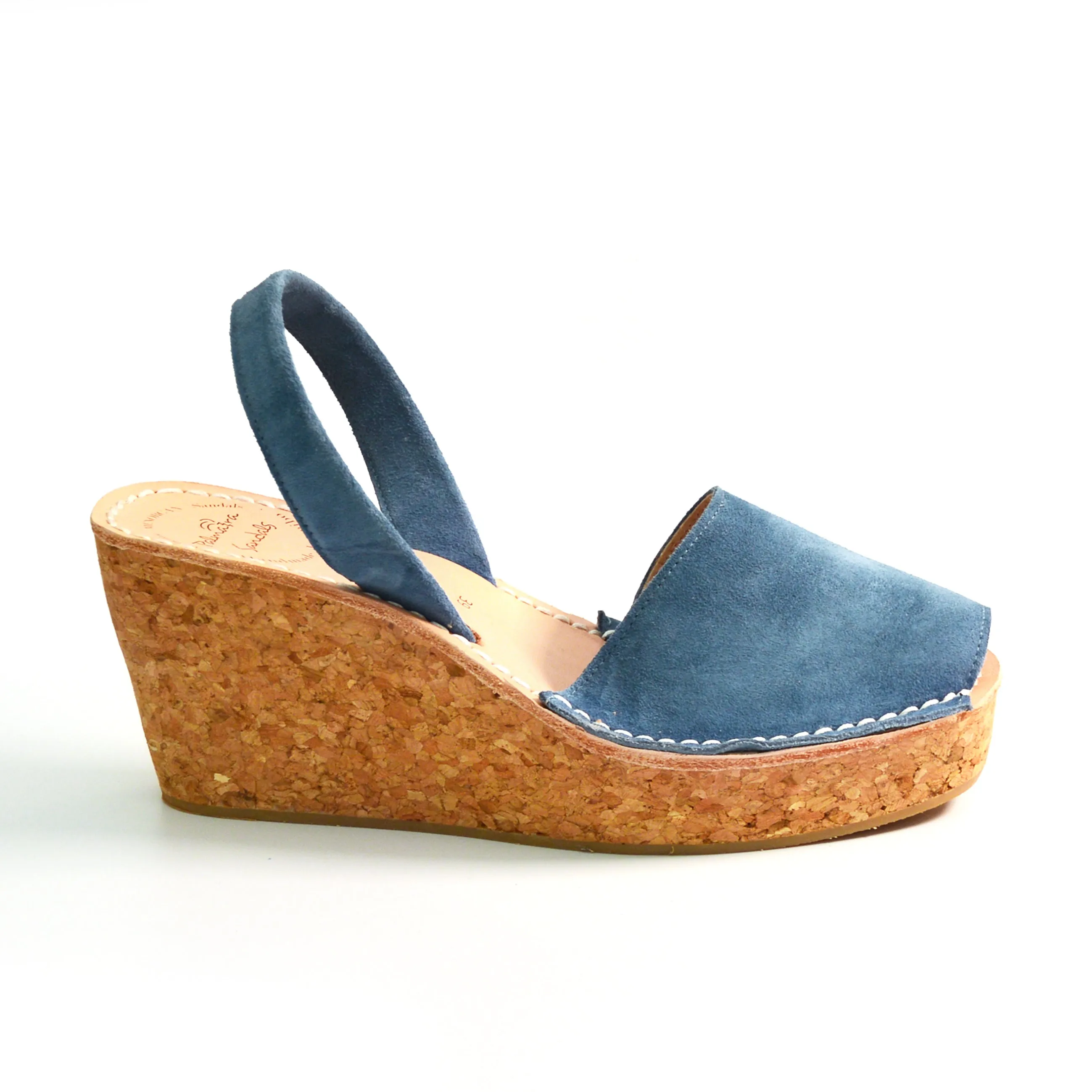 Minor faults Denim Blue Suede Cork Wedge