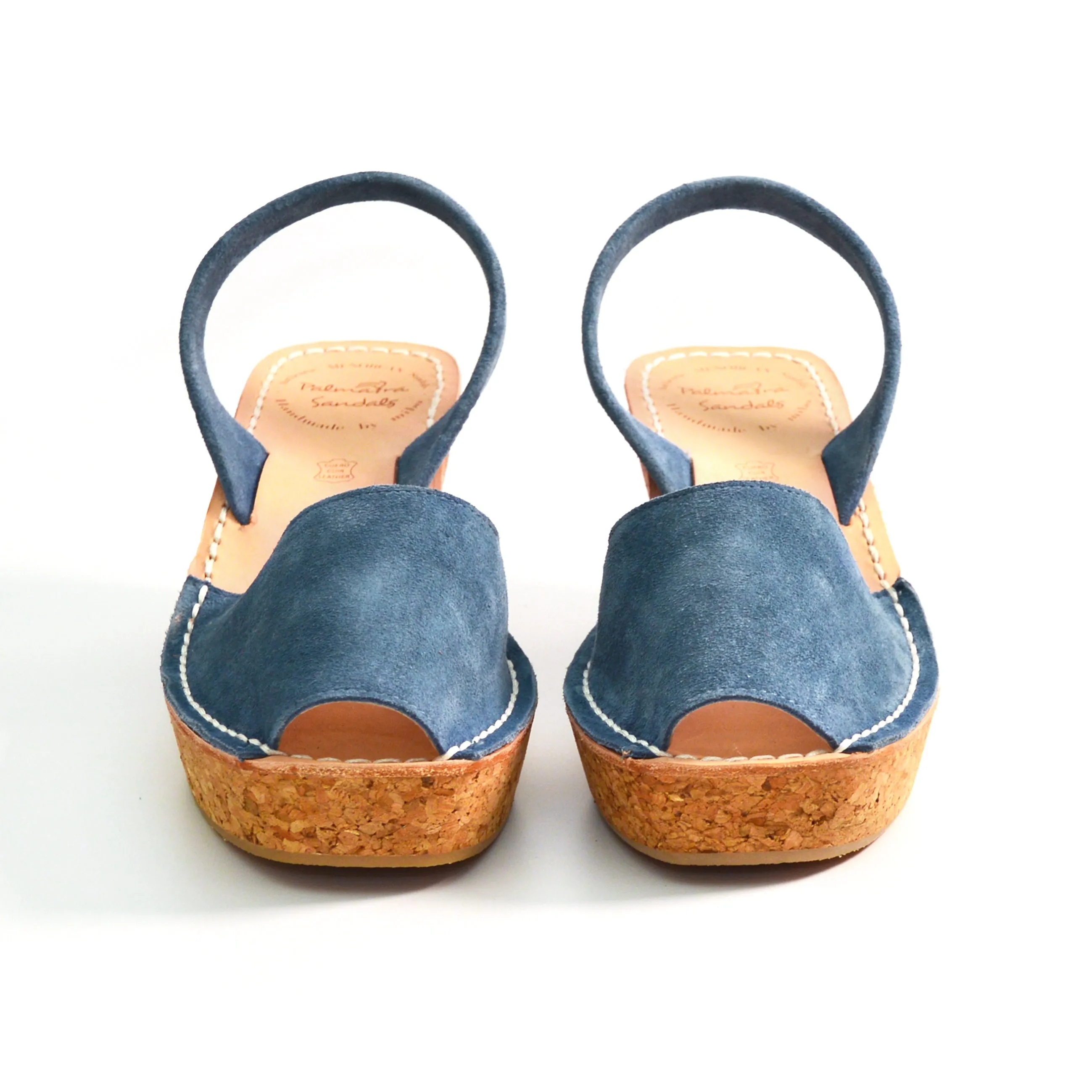 Minor faults Denim Blue Suede Cork Wedge