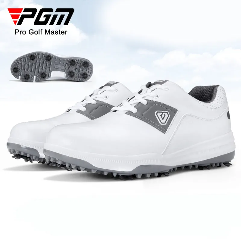 PGM XZ193 waterproof golf shoe foshan microfiber leather black spike golf shoes