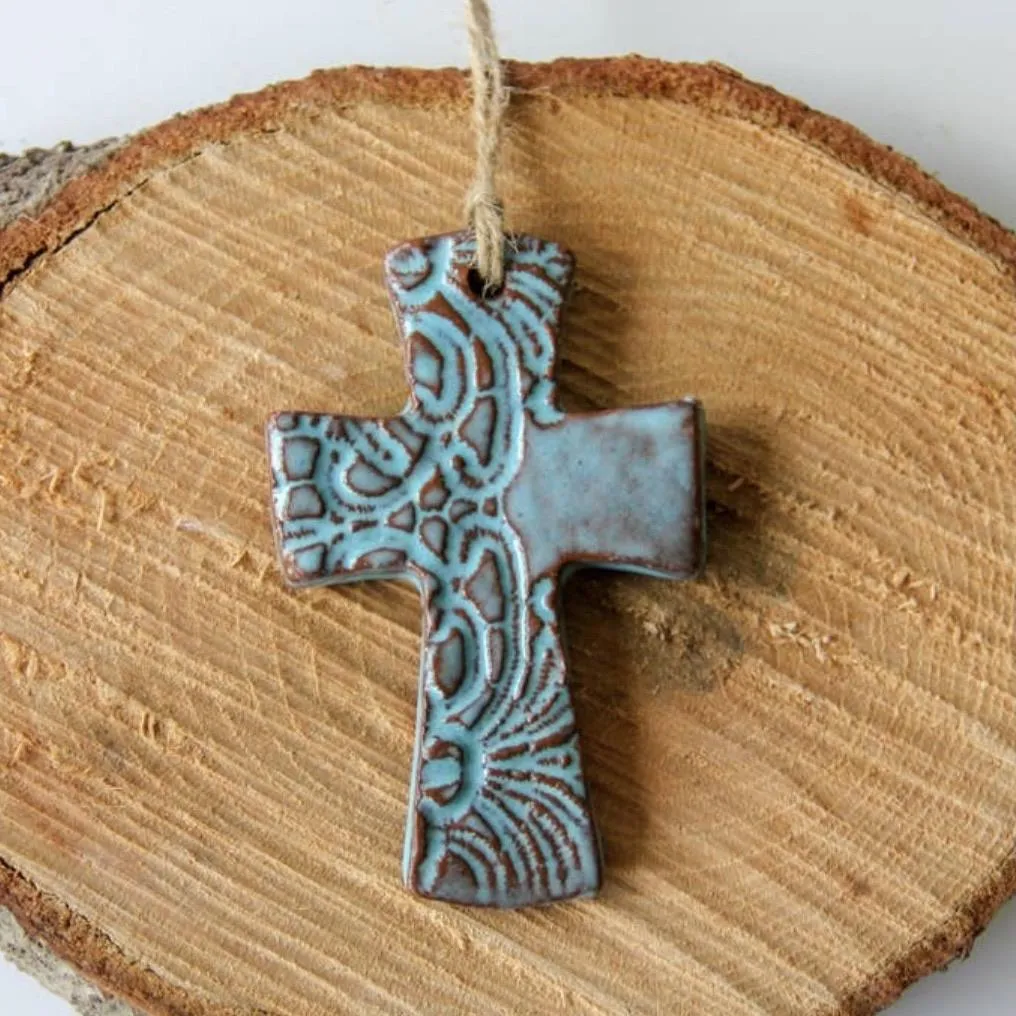 Prodigal Pottery - Flared Cross Ornament