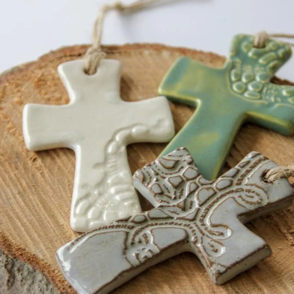 Prodigal Pottery - Flared Cross Ornament