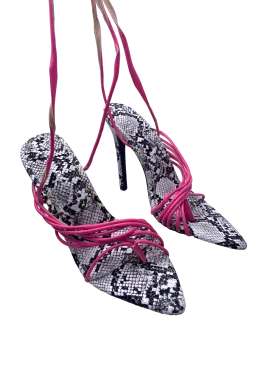 Public Desire Pink Zebra Print Lace Up Heels UK 5 EU 38 👠