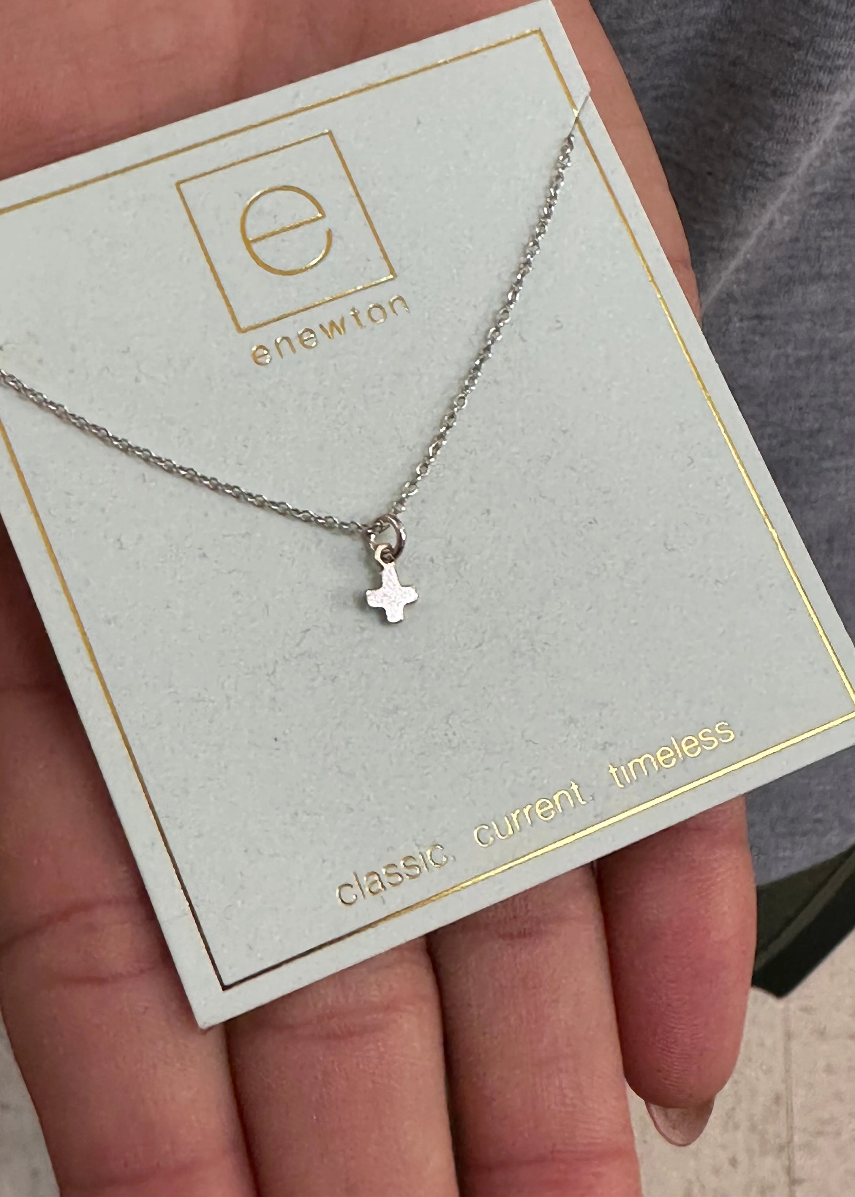 Signature Cross Silver Necklace by E.Newton Designs