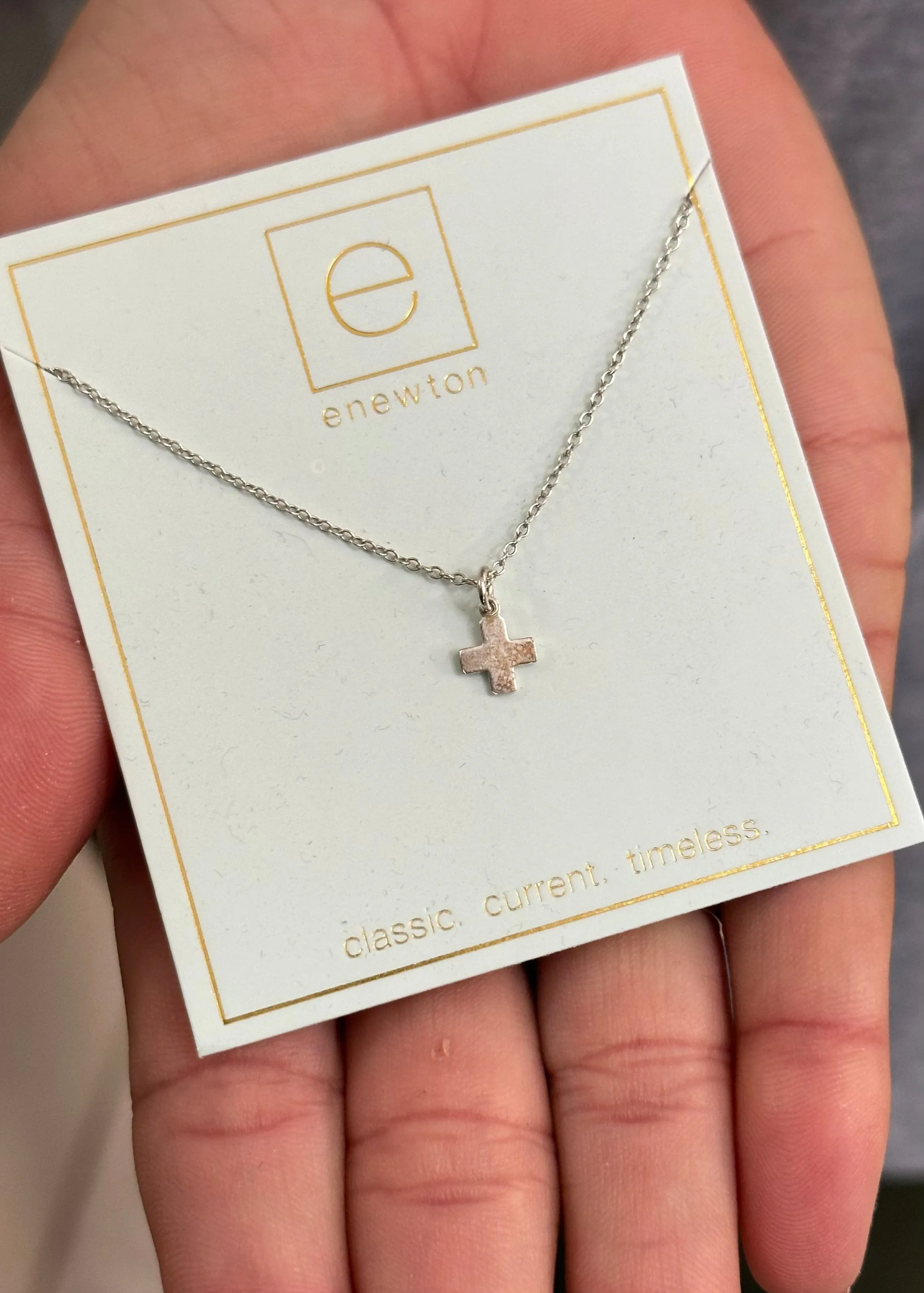 Signature Cross Silver Necklace by E.Newton Designs
