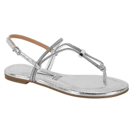 Silver Slingback Sandals