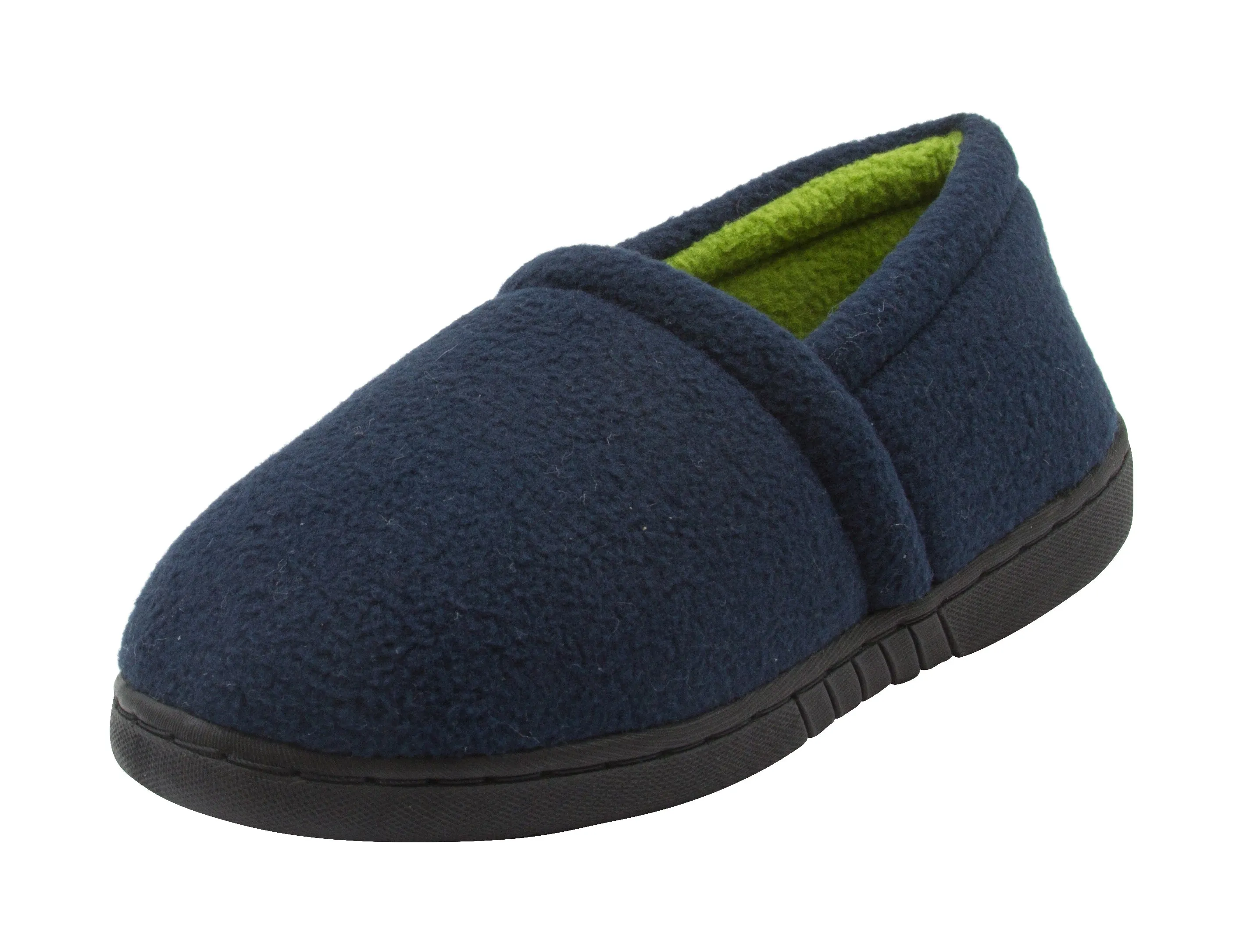 Skysole Boys Fleece Closed Back Slipper with Rugged Outsole