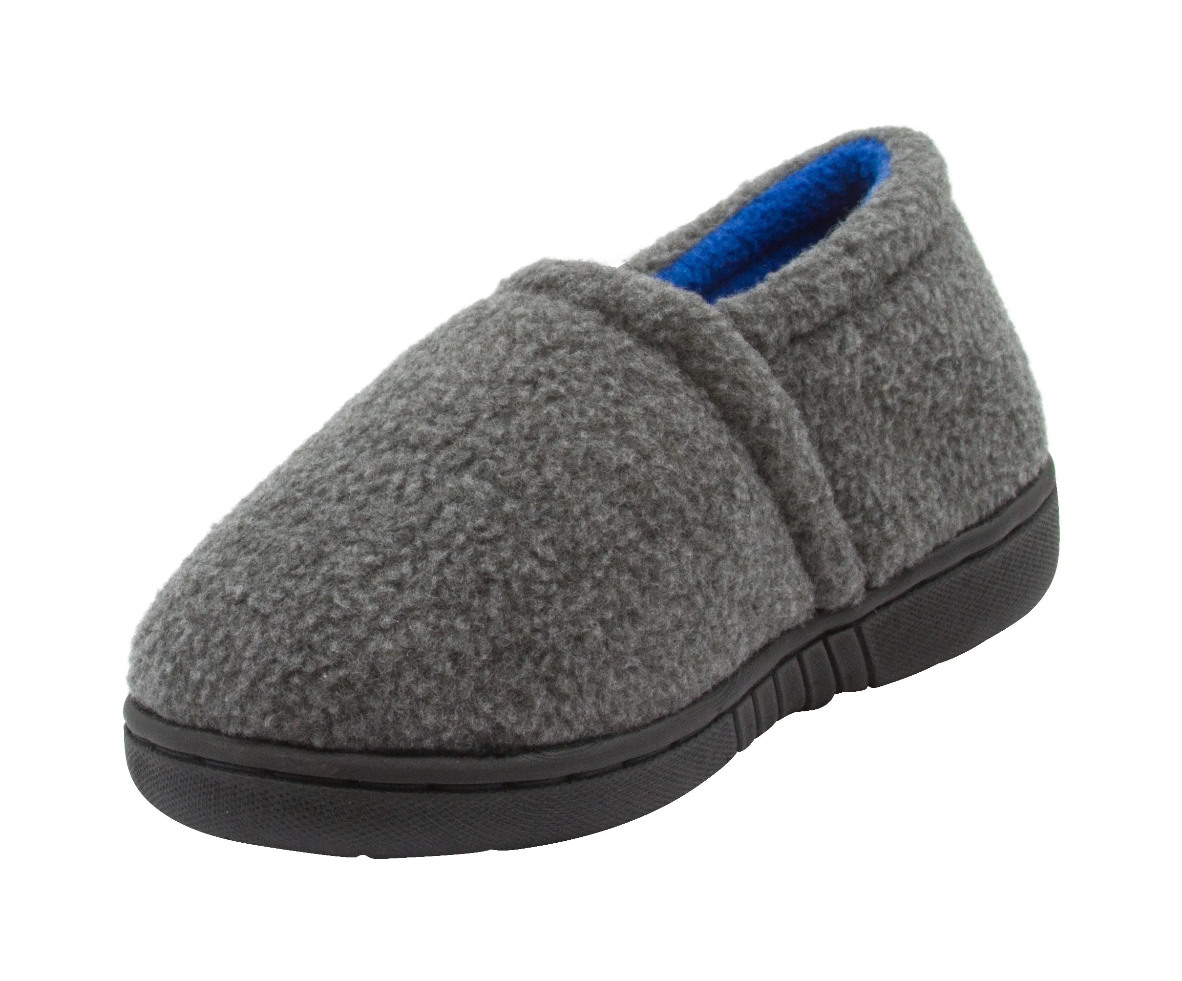 Skysole Boys Fleece Closed Back Slipper with Rugged Outsole