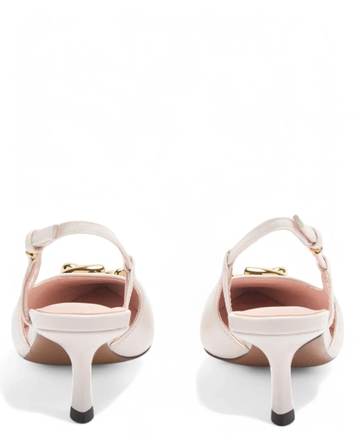 Slingback in Pelle con Tacco 65mm e Logo Iconico
