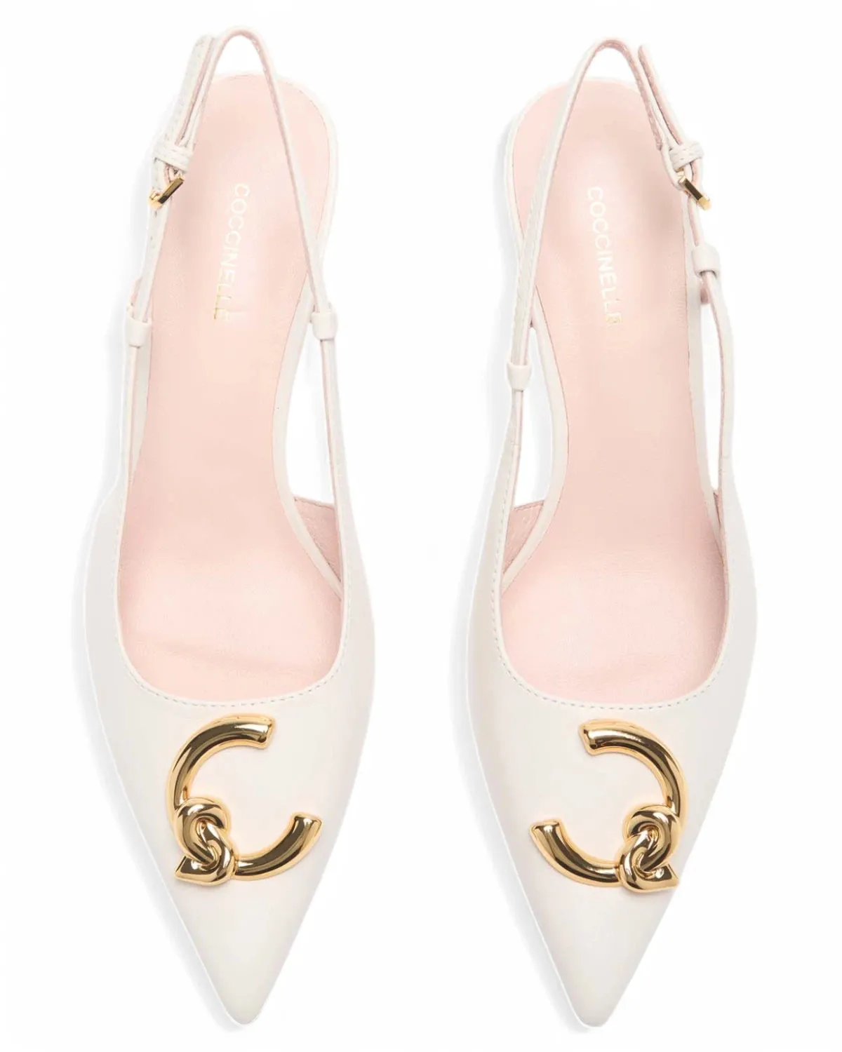 Slingback in Pelle con Tacco 65mm e Logo Iconico