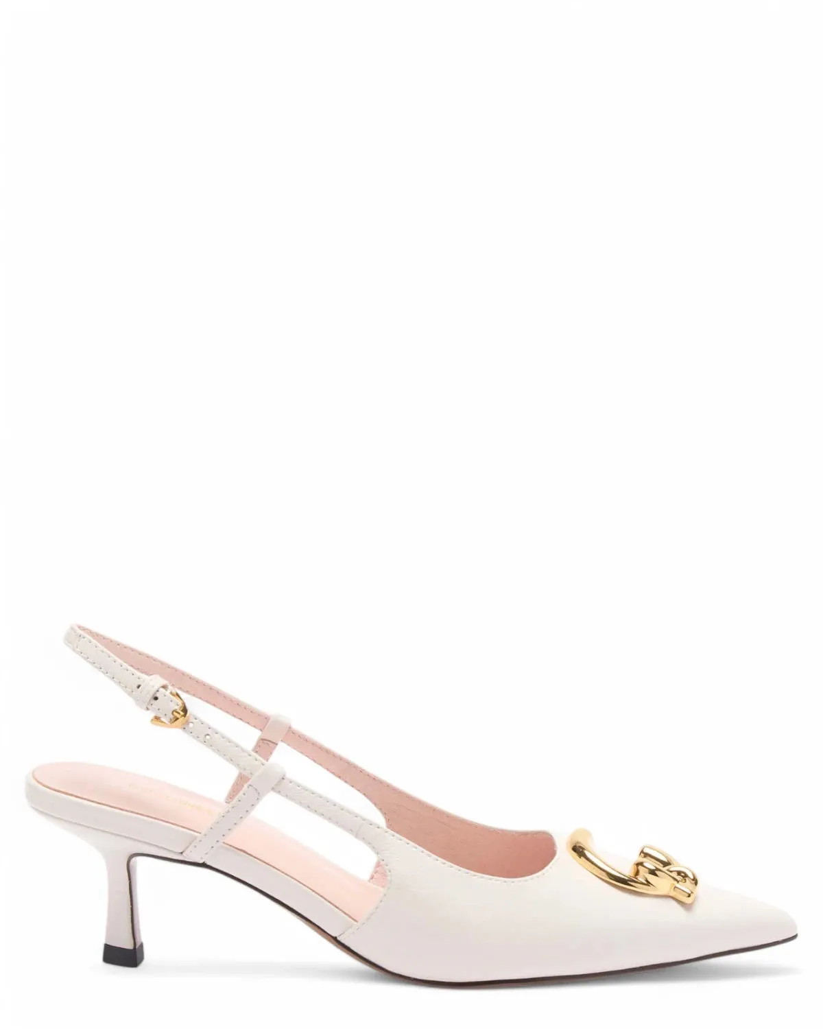 Slingback in Pelle con Tacco 65mm e Logo Iconico