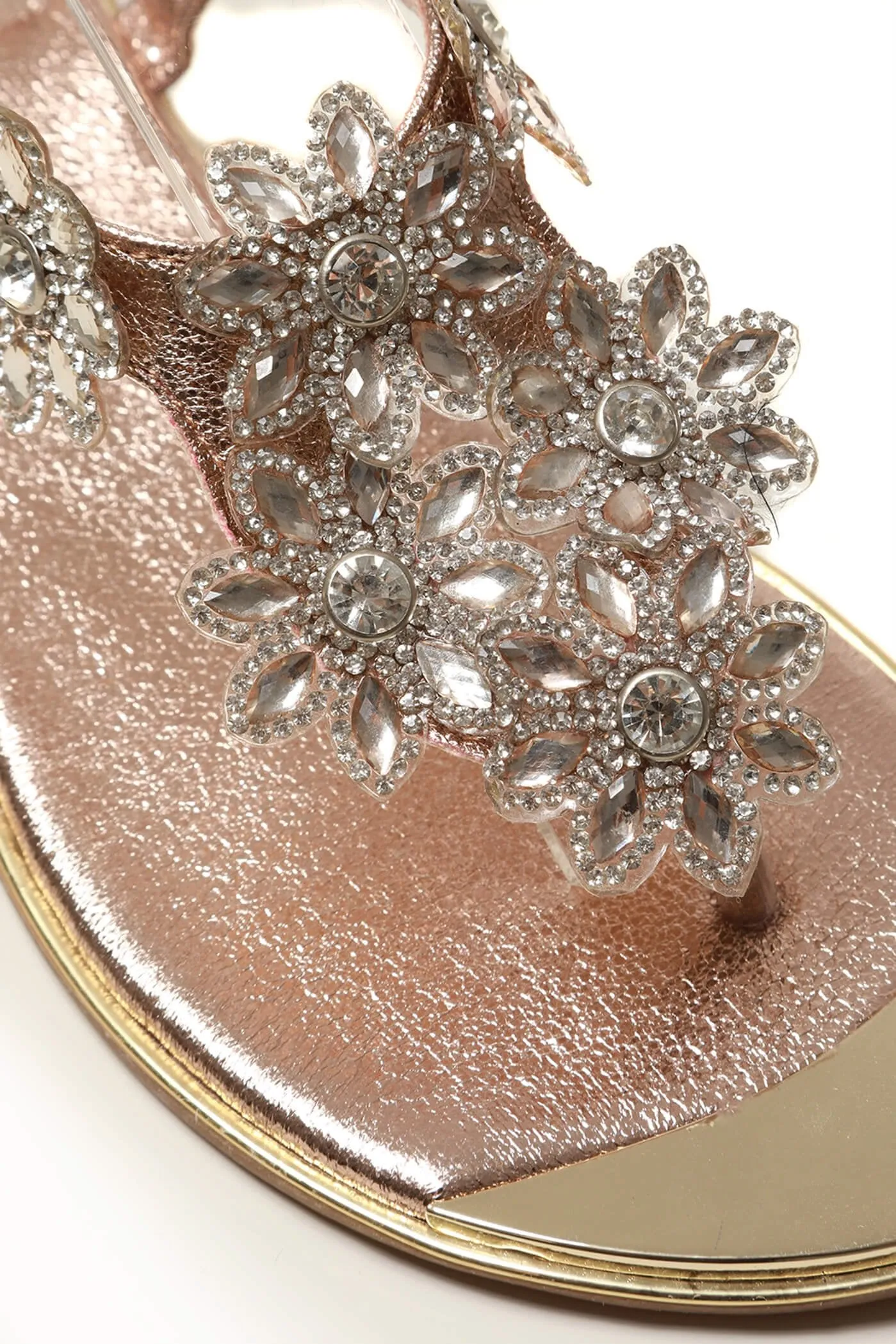 Tamaris flower diamante slingback toe-post