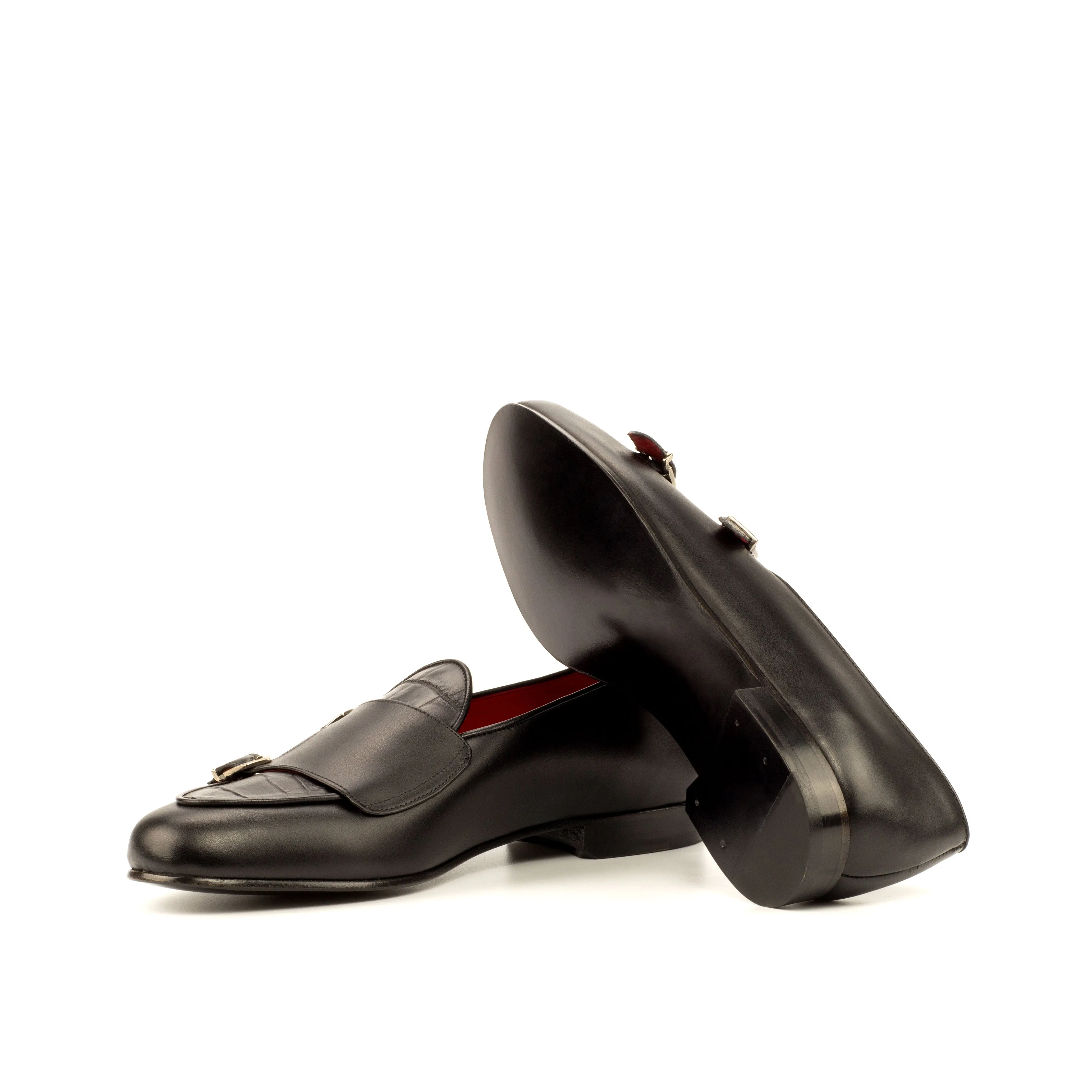 Unique Handcrafted Monk Slipper   red calf leather