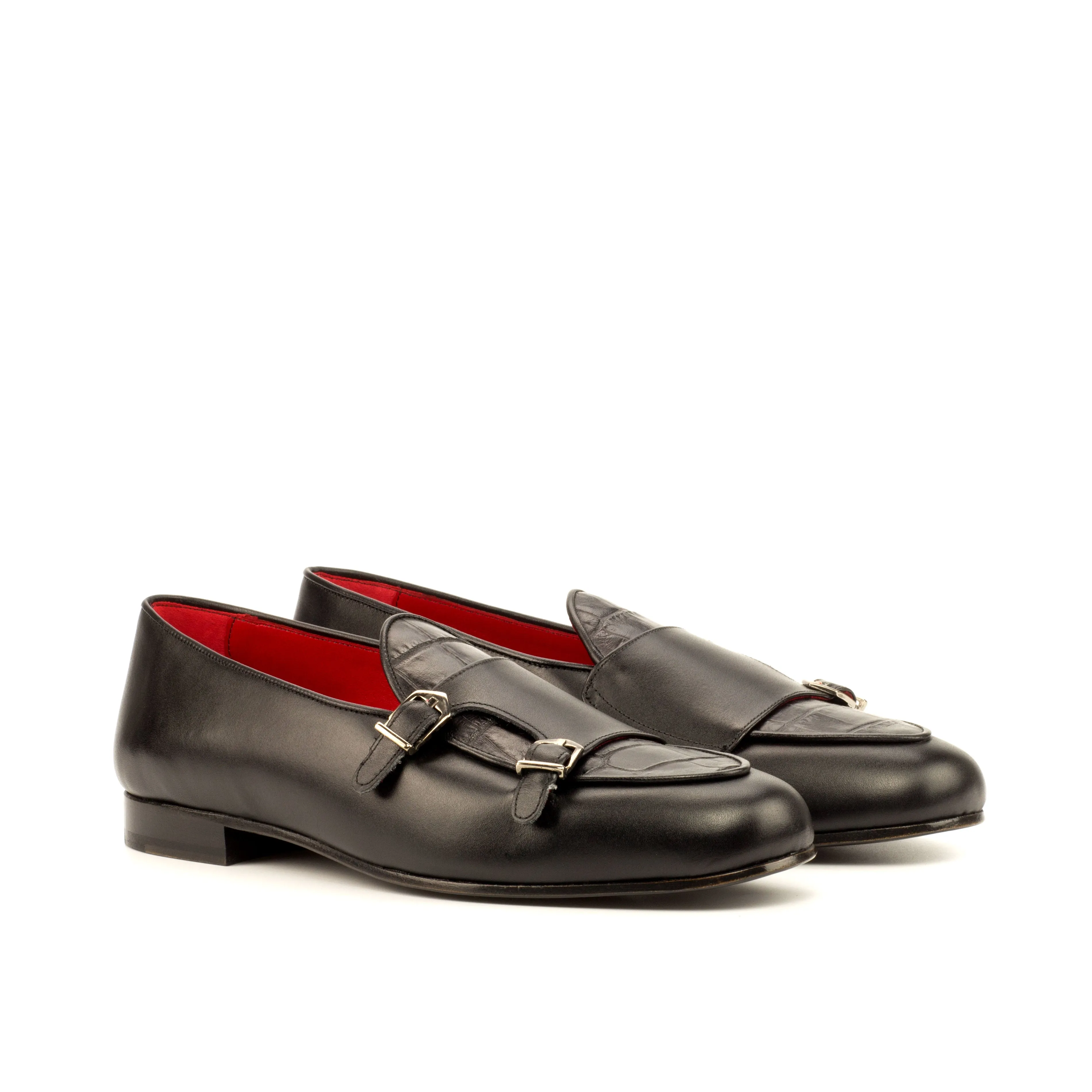 Unique Handcrafted Monk Slipper   red calf leather
