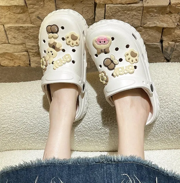 Unisex Summer Slipper Clogs Funny Dog Cute Cloud Print Beach Sandals for Home & Outdoor