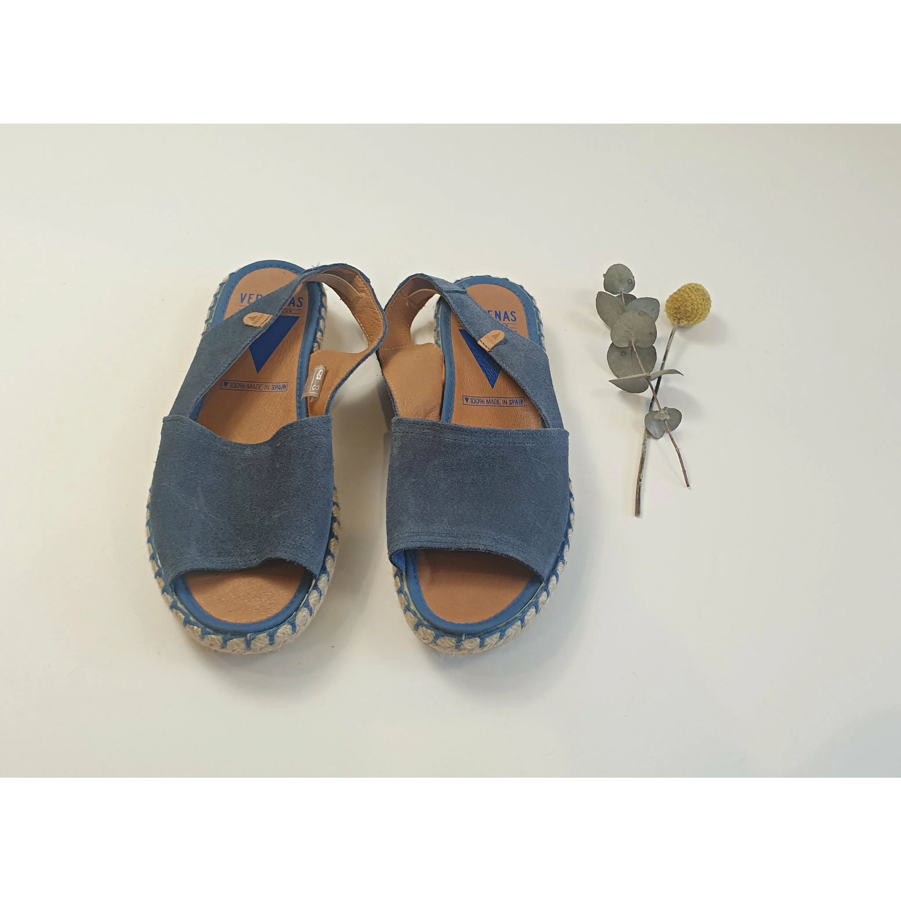 Verbenas blue suede slingback shoes size 36