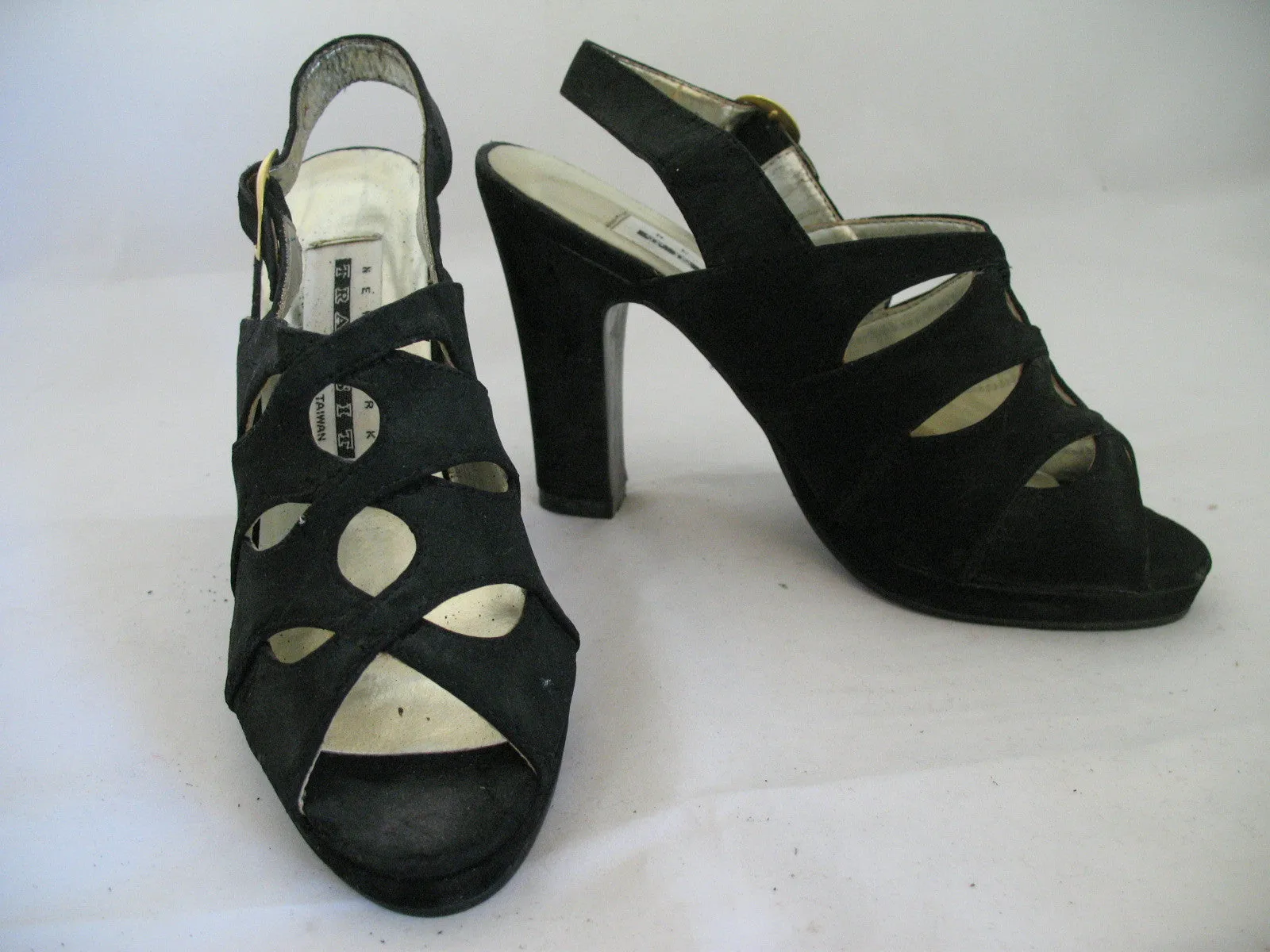 Womens Shoes NEW YORK TRANSIT BLACK SLINGBACK STRAP OPEN TOE TOES High Heels SHOE size 5-1/2