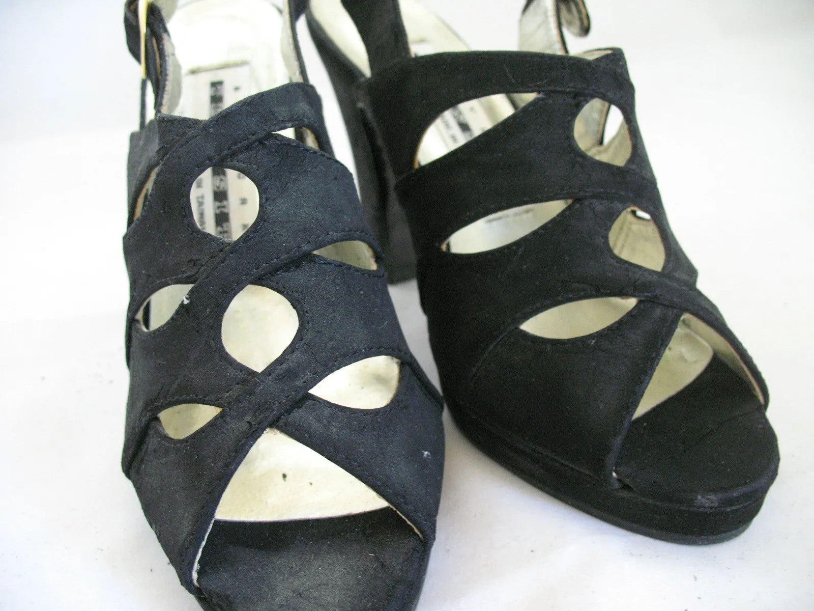 Womens Shoes NEW YORK TRANSIT BLACK SLINGBACK STRAP OPEN TOE TOES High Heels SHOE size 5-1/2