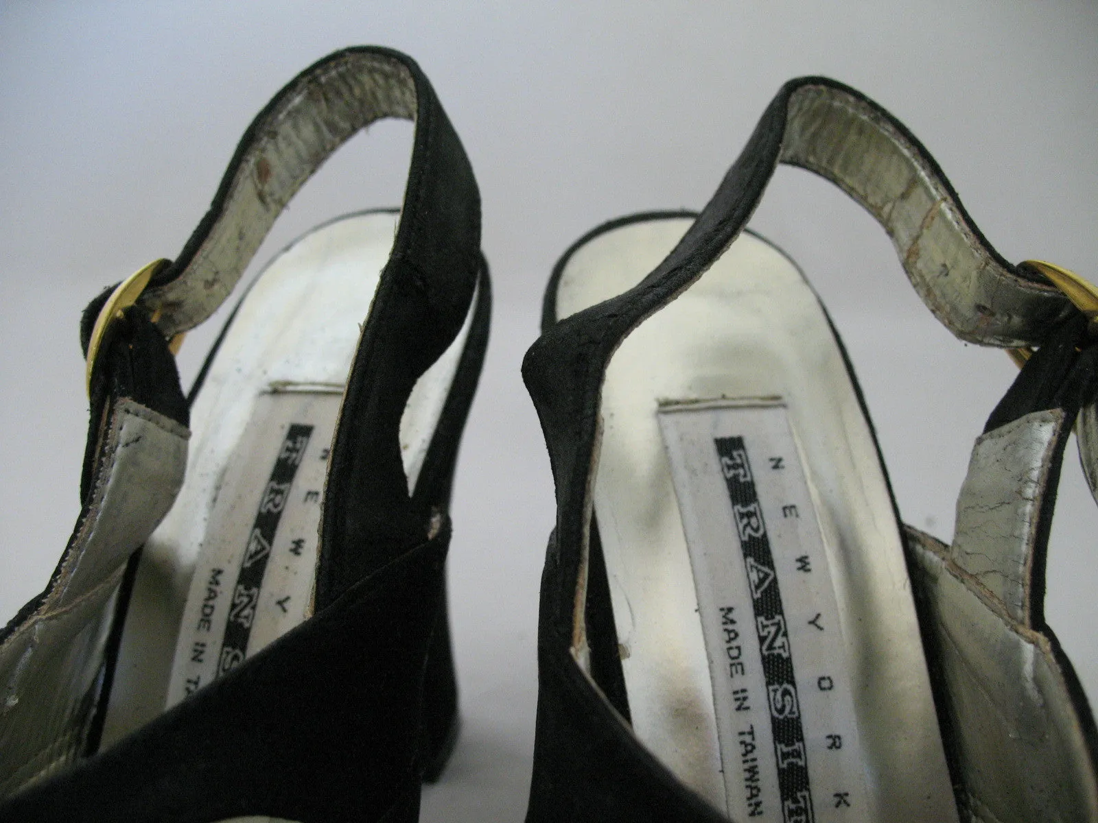 Womens Shoes NEW YORK TRANSIT BLACK SLINGBACK STRAP OPEN TOE TOES High Heels SHOE size 5-1/2